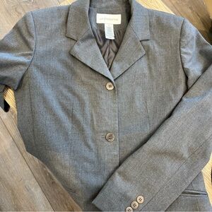 Liz Claiborne Gray 3 Button Women's Blazer with Front Pockets